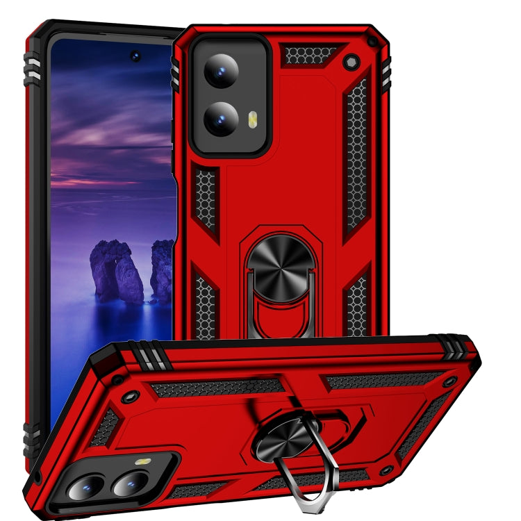 For Motorola Moto G Play 5G 2024 Shockproof TPU + PC Phone Case with Holder(Red) by buy2fix
