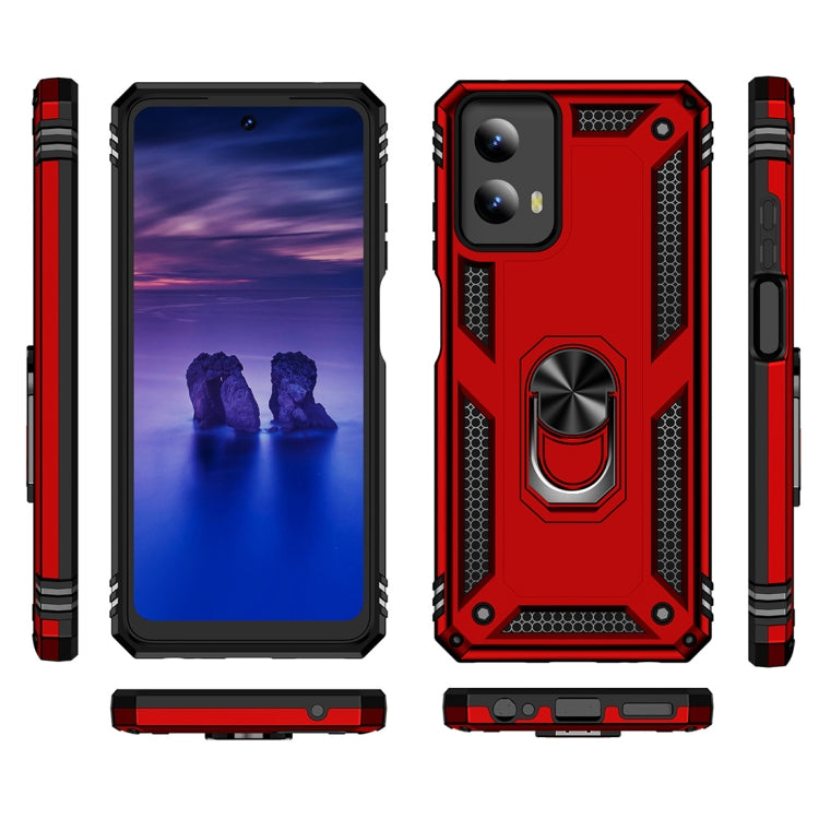 For Motorola Moto G Play 5G 2024 Shockproof TPU + PC Phone Case with Holder(Red) by buy2fix