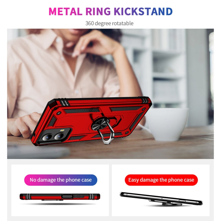 For Motorola Moto G Play 5G 2024 Shockproof TPU + PC Phone Case with Holder(Red) by buy2fix