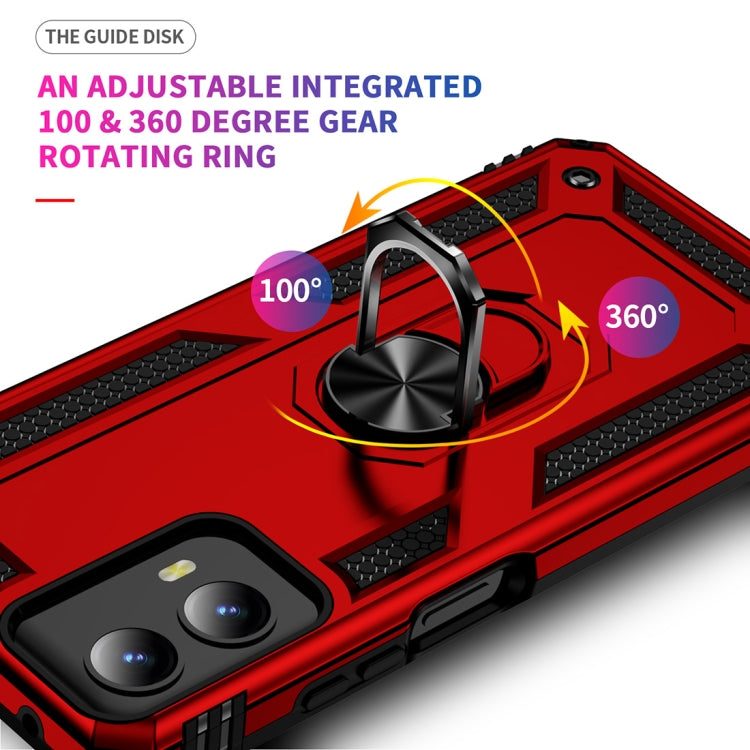 For Motorola Moto G Play 5G 2024 Shockproof TPU + PC Phone Case with Holder(Red) by buy2fix