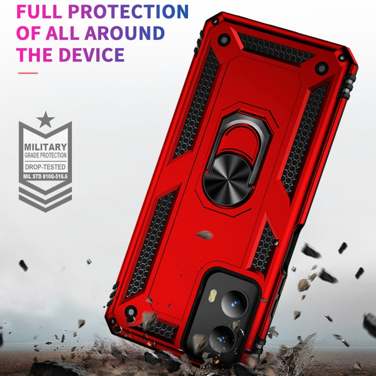For Motorola Moto G Play 5G 2024 Shockproof TPU + PC Phone Case with Holder(Red) by buy2fix