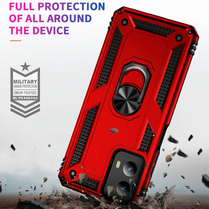 For Motorola Moto G Play 5G 2024 Shockproof TPU + PC Phone Case with Holder(Red) by buy2fix
