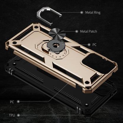 For Motorola Moto G Play 5G 2024 Shockproof TPU + PC Phone Case with Holder(Gold) by buy2fix