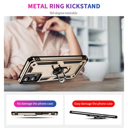 For Motorola Moto G Play 5G 2024 Shockproof TPU + PC Phone Case with Holder(Gold) by buy2fix