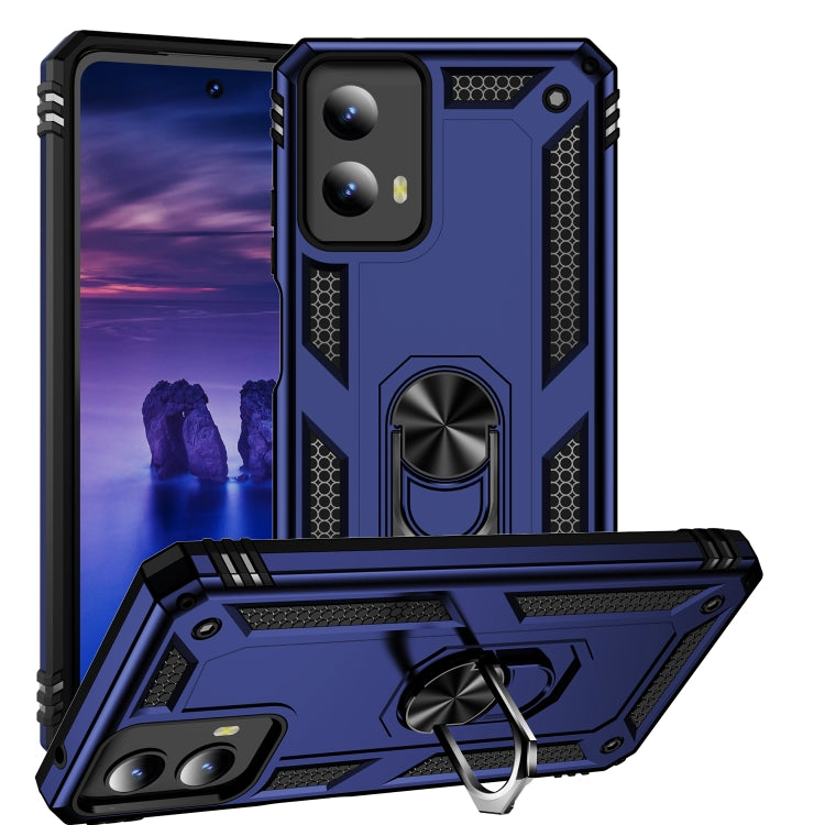 For Motorola Moto G Play 5G 2024 Shockproof TPU + PC Phone Case with Holder(Blue) by buy2fix