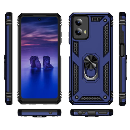 For Motorola Moto G Play 5G 2024 Shockproof TPU + PC Phone Case with Holder(Blue) by buy2fix