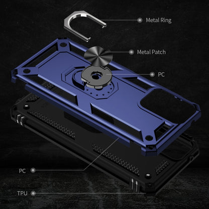 For Motorola Moto G Play 5G 2024 Shockproof TPU + PC Phone Case with Holder(Blue) by buy2fix