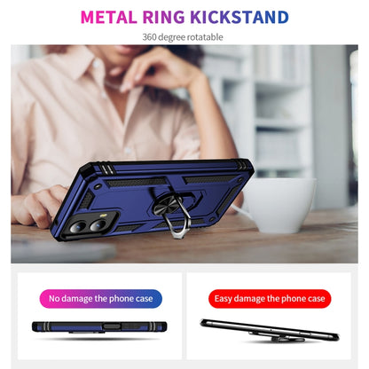 For Motorola Moto G Play 5G 2024 Shockproof TPU + PC Phone Case with Holder(Blue) by buy2fix