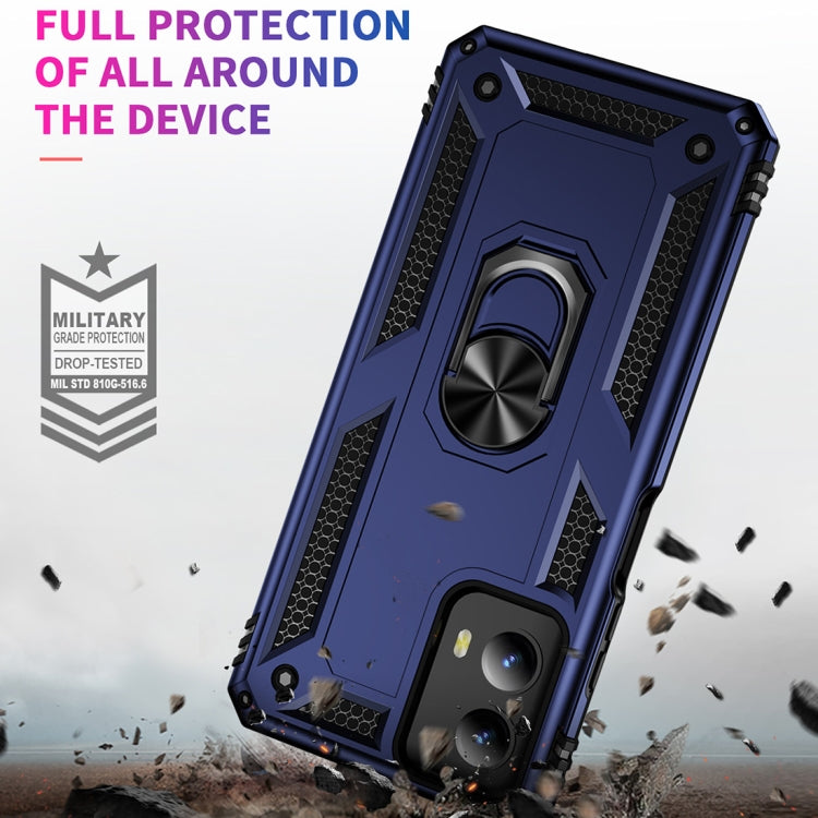For Motorola Moto G Play 5G 2024 Shockproof TPU + PC Phone Case with Holder(Blue) by buy2fix