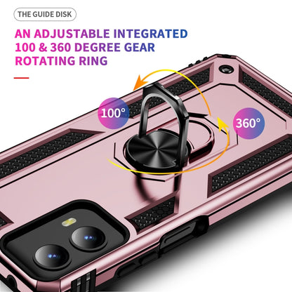 For Motorola Moto G Play 5G 2024 Shockproof TPU + PC Phone Case with Holder(Rose Gold) by buy2fix