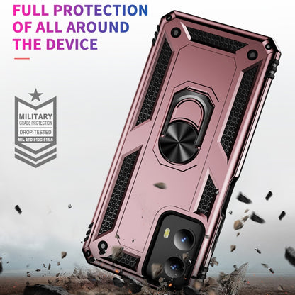 For Motorola Moto G Play 5G 2024 Shockproof TPU + PC Phone Case with Holder(Rose Gold) by buy2fix