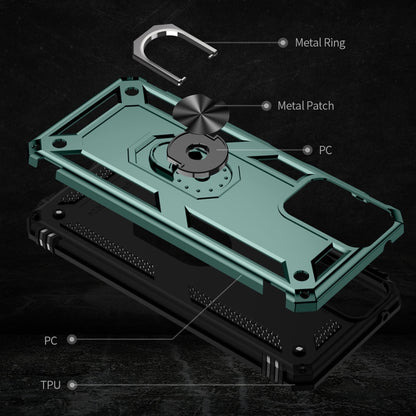 For Motorola Moto G Play 5G 2024 Shockproof TPU + PC Phone Case with Holder(Dark Green) by buy2fix