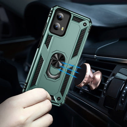 For Motorola Moto G Play 5G 2024 Shockproof TPU + PC Phone Case with Holder(Dark Green) by buy2fix