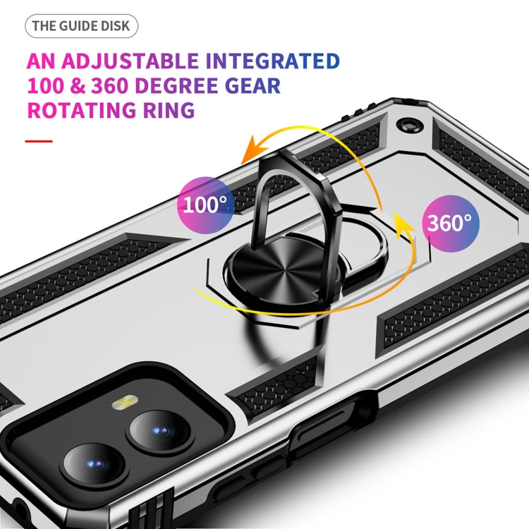 For Motorola Moto G Play 5G 2024 Shockproof TPU + PC Phone Case with Holder(Silver) by buy2fix