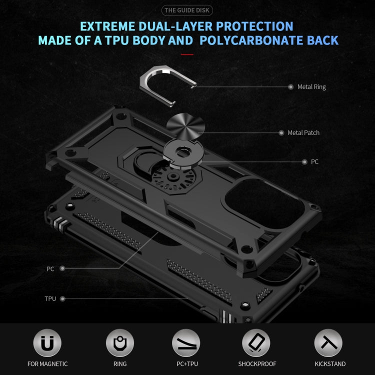 For Motorola Edge 2024 Shockproof TPU + PC Phone Case with Holder(Black) by buy2fix