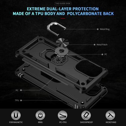 For Motorola Edge 2024 Shockproof TPU + PC Phone Case with Holder(Black) by buy2fix