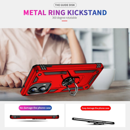 For Motorola Edge 2024 Shockproof TPU + PC Phone Case with Holder(Red) by buy2fix