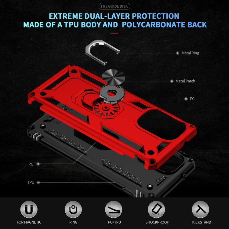 For Motorola Edge 2024 Shockproof TPU + PC Phone Case with Holder(Red) by buy2fix