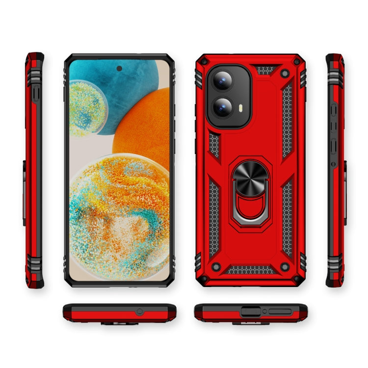 For Motorola Edge 2024 Shockproof TPU + PC Phone Case with Holder(Red) by buy2fix