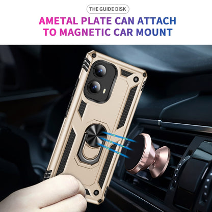 For Motorola Edge 2024 Shockproof TPU + PC Phone Case with Holder(Gold) by buy2fix