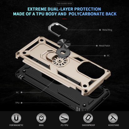 For Motorola Edge 2024 Shockproof TPU + PC Phone Case with Holder(Gold) by buy2fix