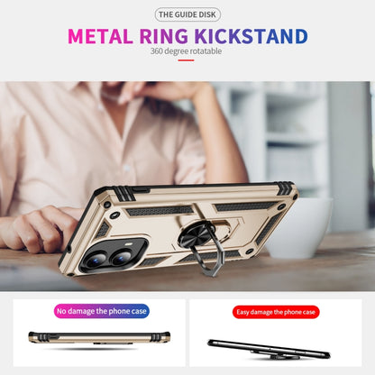 For Motorola Edge 2024 Shockproof TPU + PC Phone Case with Holder(Gold) by buy2fix