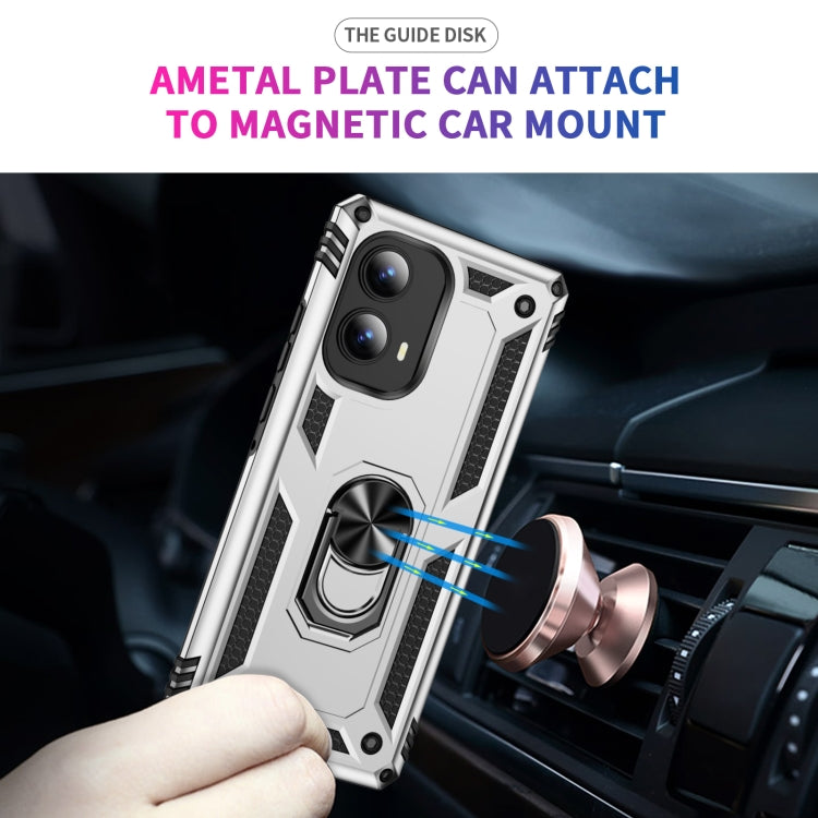 For Motorola Edge 2024 Shockproof TPU + PC Phone Case with Holder(Silver) by buy2fix