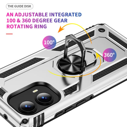 For Motorola Edge 2024 Shockproof TPU + PC Phone Case with Holder(Silver) by buy2fix