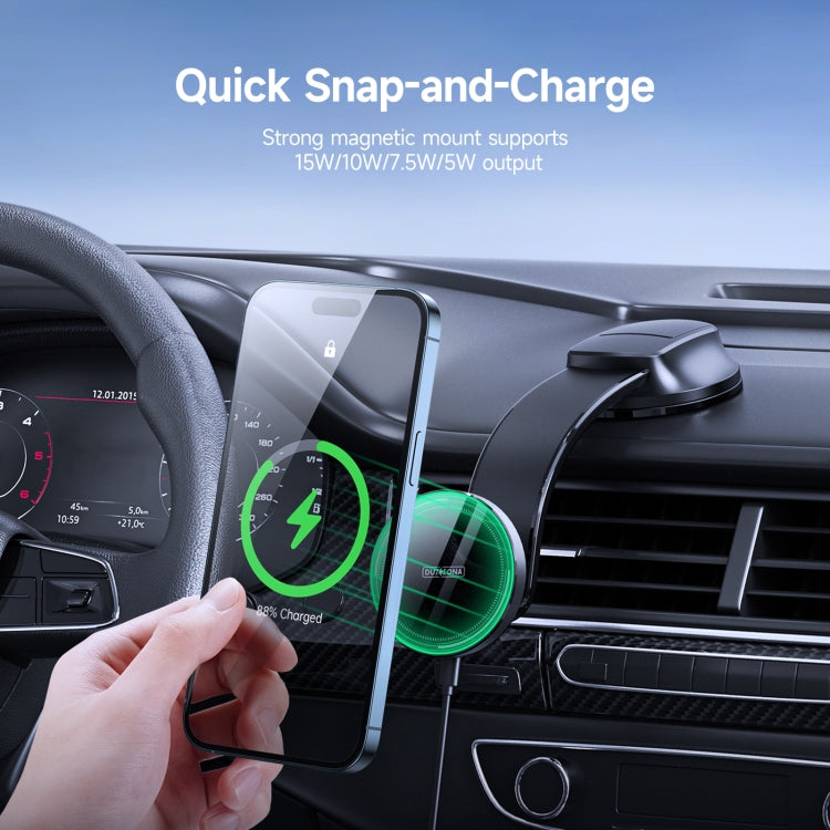 DUZZONA V3 15W Car Magnetic Wireless Charger Phone Holder(Black) - Wireless Charger Holders by DUZZONA | Online Shopping UK | buy2fix