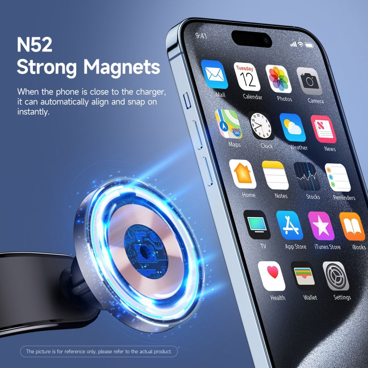 DUZZONA V3 15W Car Magnetic Wireless Charger Phone Holder(Black) - Wireless Charger Holders by DUZZONA | Online Shopping UK | buy2fix