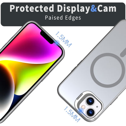 For iPhone 12 Metal Invisible Camera Holder MagSafe Magnetic Phone Case(Grey) by buy2fix