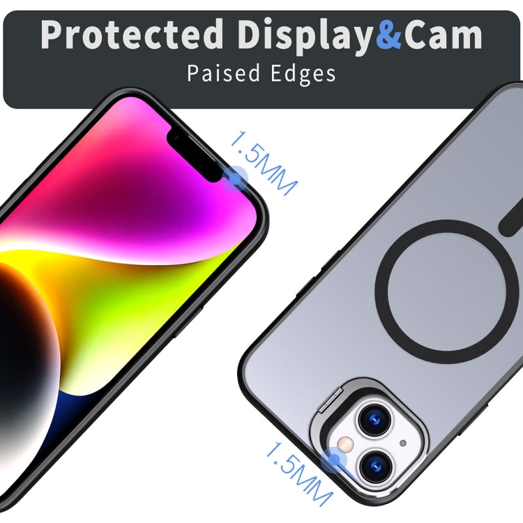 For iPhone 11 Metal Invisible Camera Holder MagSafe Magnetic Phone Case(Black) by buy2fix