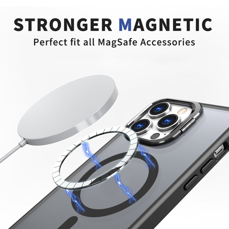 For iPhone 11 Pro Metal Invisible Camera Holder MagSafe Magnetic Phone Case(Black) by buy2fix