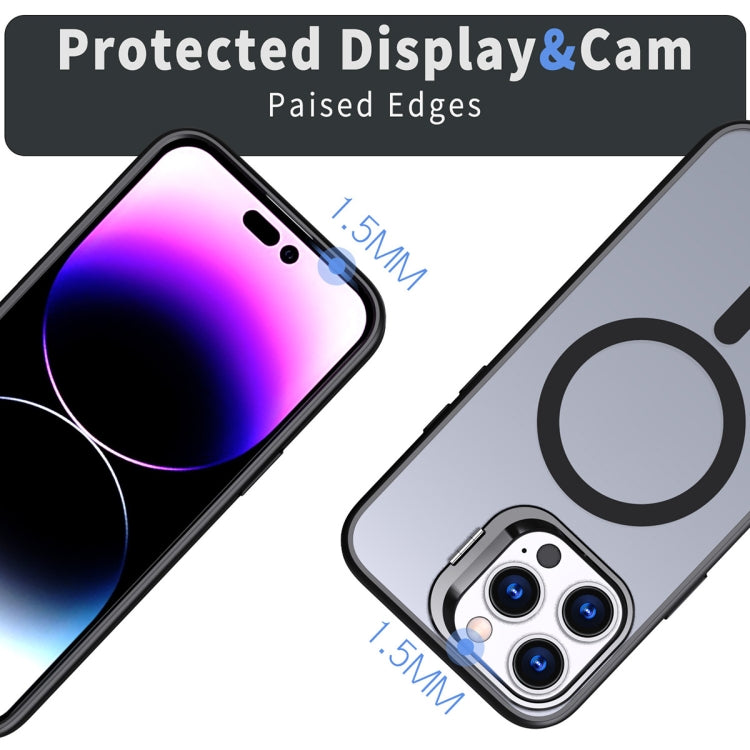 For iPhone 11 Pro Max Metal Invisible Camera Holder MagSafe Magnetic Phone Case(Black) by buy2fix