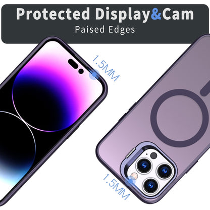 For iPhone 11 Pro Max Metal Invisible Camera Holder MagSafe Magnetic Phone Case(Purple) by buy2fix