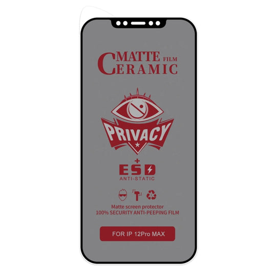 For iPhone 12 Pro Max Full Coverage Frosted Privacy Ceramic Film by buy2fix