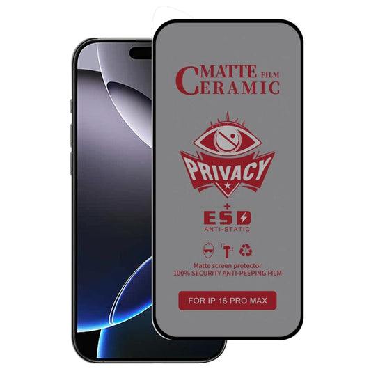 For iPhone 16 Pro Max Full Coverage Frosted Privacy Ceramic Film by buy2fix
