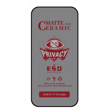 For iPhone 17 Pro Full Coverage Frosted Privacy Ceramic Film - iPhone 17 Pro Tempered Glass by buy2fix | Online Shopping UK | buy2fix