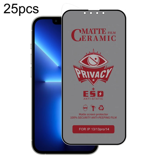 For iPhone 16e / 14 / 13 Pro / 13 25pcs Full Coverage Frosted Privacy Ceramic Film by buy2fix