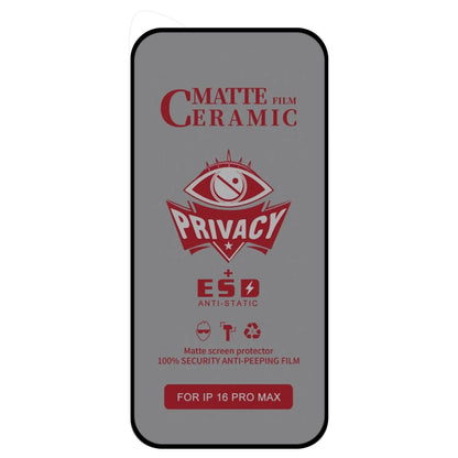 For iPhone 16 Pro Max 25pcs Full Coverage Frosted Privacy Ceramic Film - iPhone 16 Pro Max Tempered Glass by buy2fix | Online Shopping UK | buy2fix