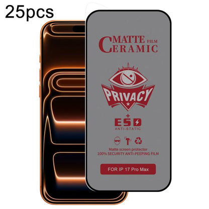 For iPhone 17 Pro Max 25pcs Full Coverage Frosted Privacy Ceramic Film - iPhone 17 Pro Max Tempered Glass by buy2fix | Online Shopping UK | buy2fix