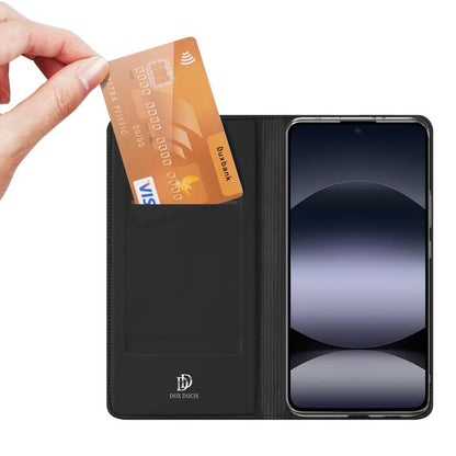 For Redmi Note 14 4G 163.25mm DUX DUCIS Skin Pro Series Flip Leather Phone Case(Black) - Note 14 Cases by DUX DUCIS | Online Shopping UK | buy2fix