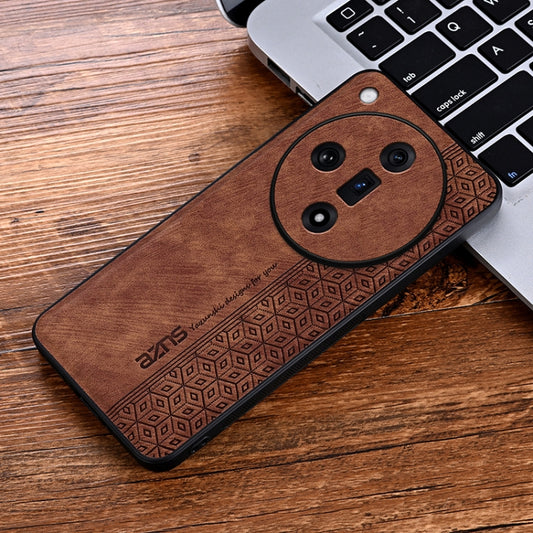 For OPPO Find X7 AZNS 3D Embossed Skin Feel Phone Case(Brown) - OPPO Cases by AZNS | Online Shopping UK | buy2fix