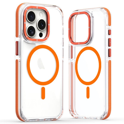 For iPhone 12 Pro Max Dual-Color Clear Acrylic Hybrid TPU MagSafe Phone Case(Orange) by buy2fix
