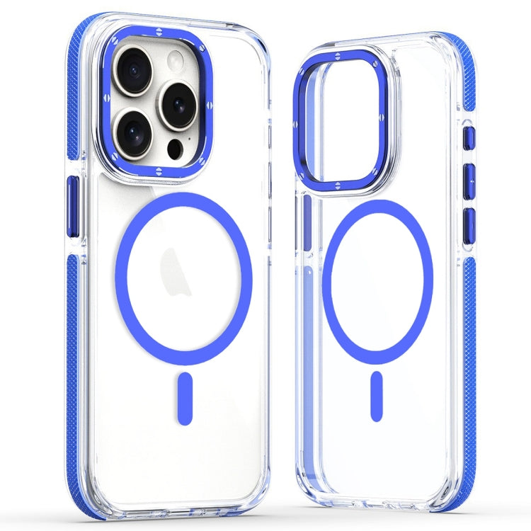 For iPhone 11 Pro Max Dual-Color Clear Acrylic Hybrid TPU MagSafe Phone Case(Blue) by buy2fix