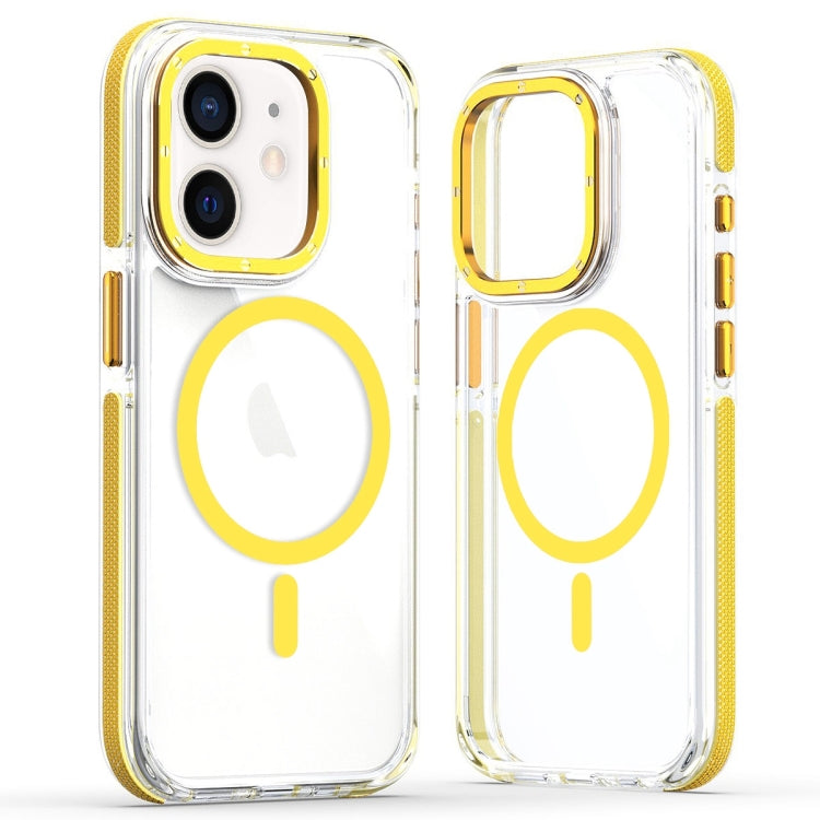 For iPhone 11 Dual-Color Clear Acrylic Hybrid TPU MagSafe Phone Case(Yellow) by buy2fix