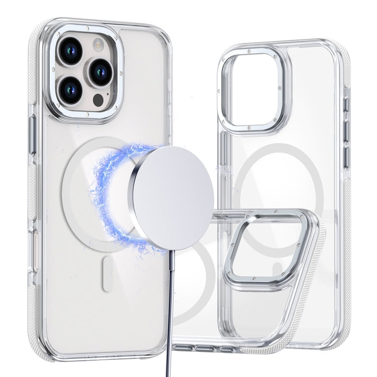 For iPhone 16 Pro Dual-Color Clear Acrylic Hybrid TPU MagSafe Phone Case(Transparent) by buy2fix