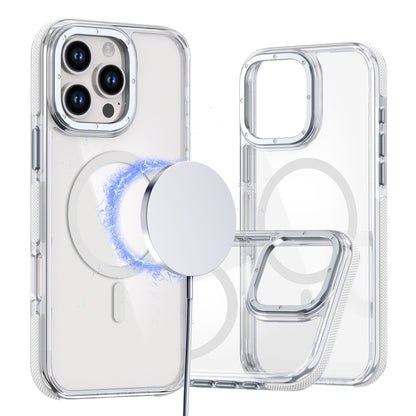 For iPhone 16 Pro Dual-Color Clear Acrylic Hybrid TPU MagSafe Phone Case(Transparent) by buy2fix