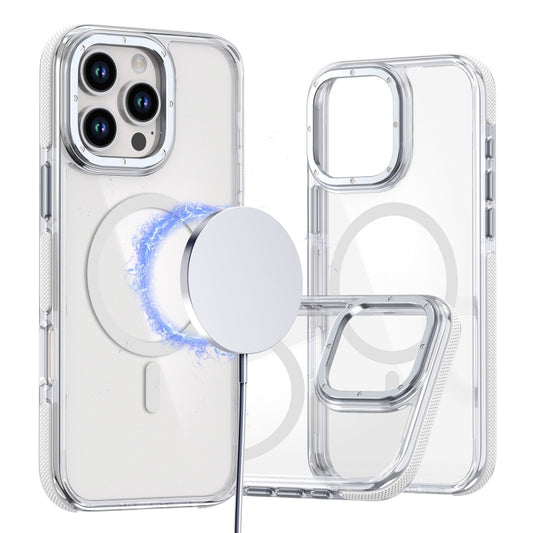 For iPhone 16 Pro Max Dual-Color Clear Acrylic Hybrid TPU MagSafe Phone Case(Transparent) by buy2fix