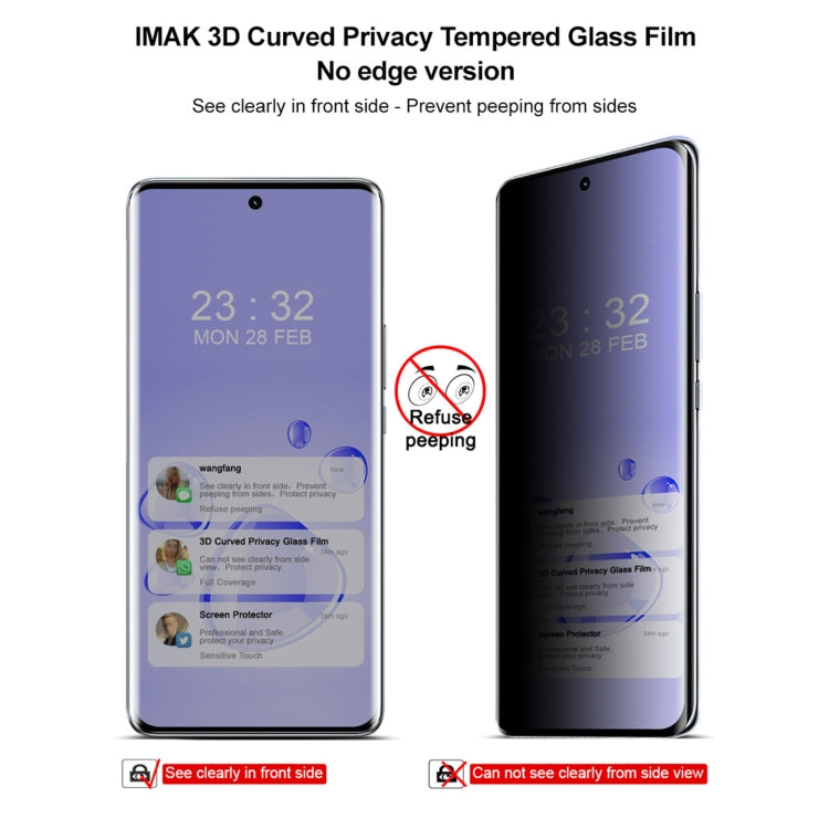 For Honor X50 Pro 5G / X50 5G imak No Edge Version 3D Curved Privacy Full Screen Tempered Glass Film - Honor Tempered Glass by imak | Online Shopping UK | buy2fix